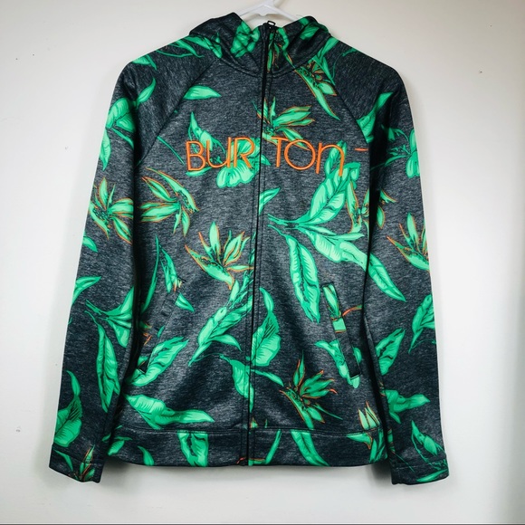 Burton WB Peak Colombo Dry-ride Hawaiian Palm Fleece Lined Hoodie - Sz S… - Picture 2 of 6